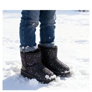 Kids Boots with Purple and Black Sparkles